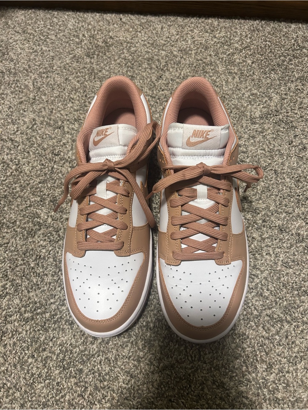 Nike Low-Top Sneakers in White and Tan